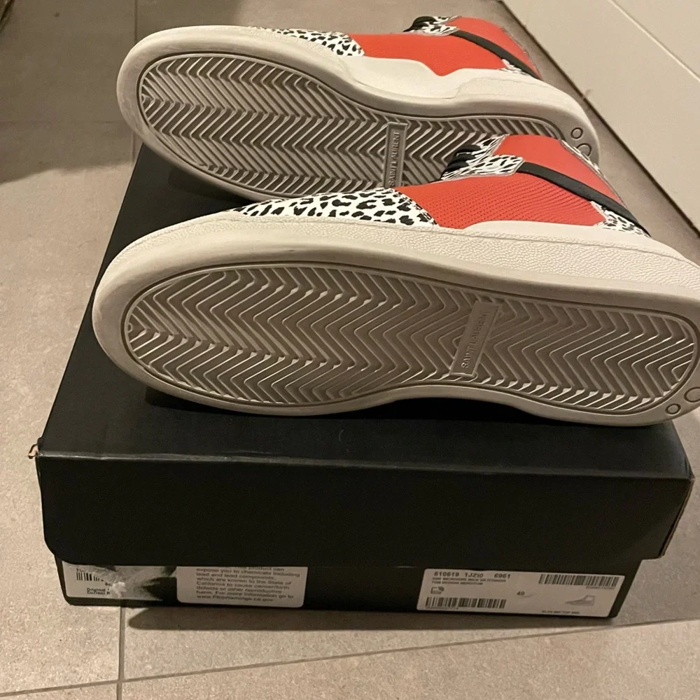 Saint Laurent - Hightop Sneakers - Size 7 US Mens - Leopard Print - Size 40 IT - Picture 7 of 10